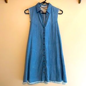 Paper Crane denim collared dress